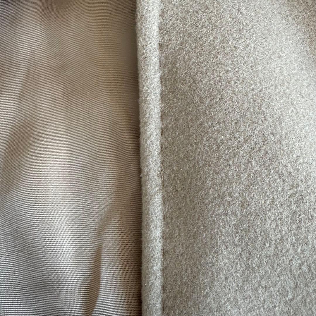 美品　アドーア　ソフトメルトンノーカラージャケット　ベージュ　38