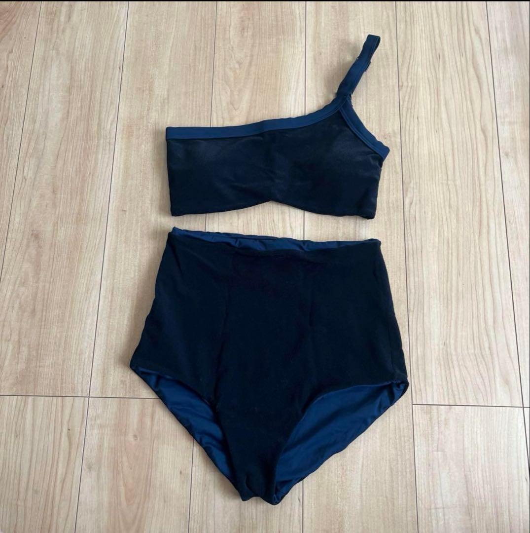 ALEXIA STAM ワンショルダー ブラック水着