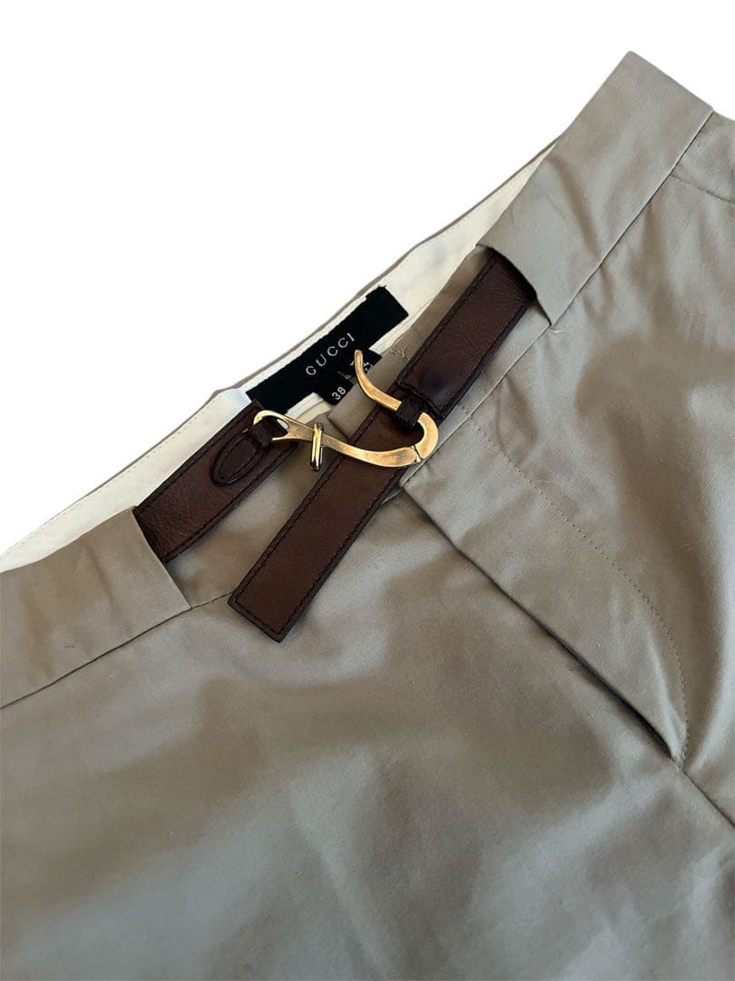 グッチ　トムフォード期　90s 00s センタープレス　フレア　チノパン