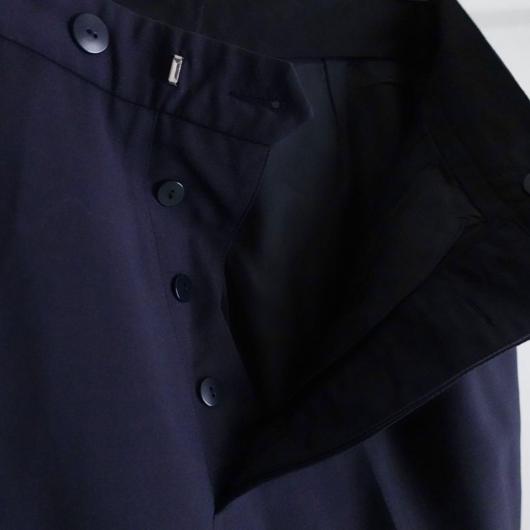 【フランス製】Agnes b. 1タックウール　ワイドトラウザーズ　38