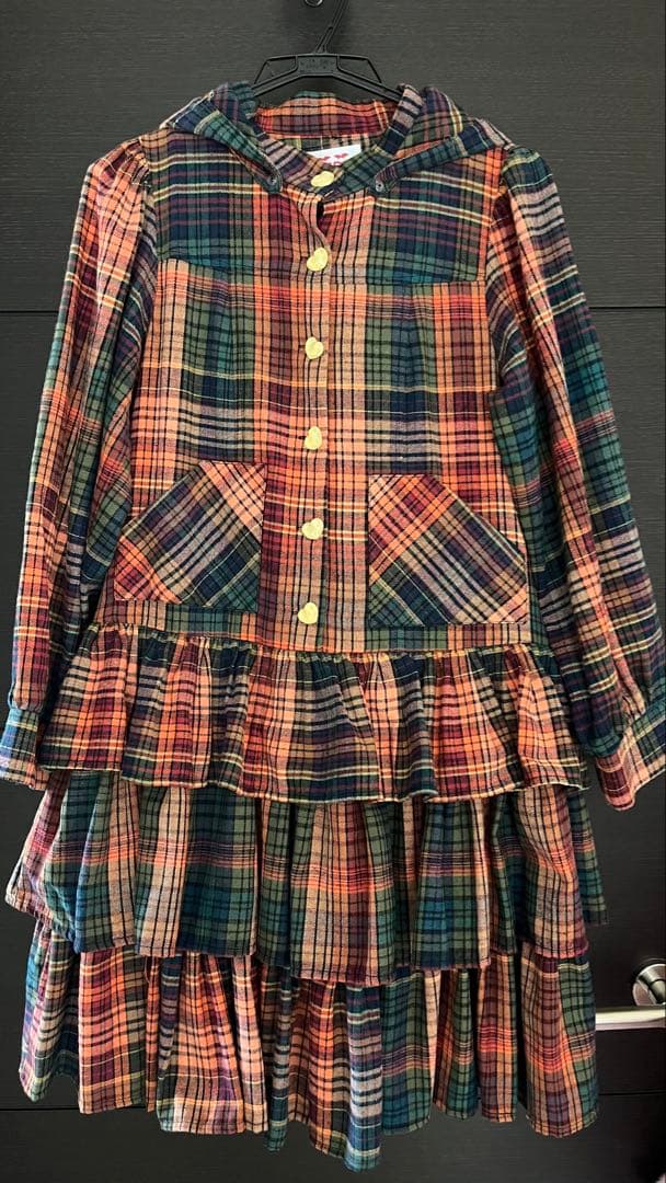 sos meme club ワンピース チェック 長袖 うさ耳