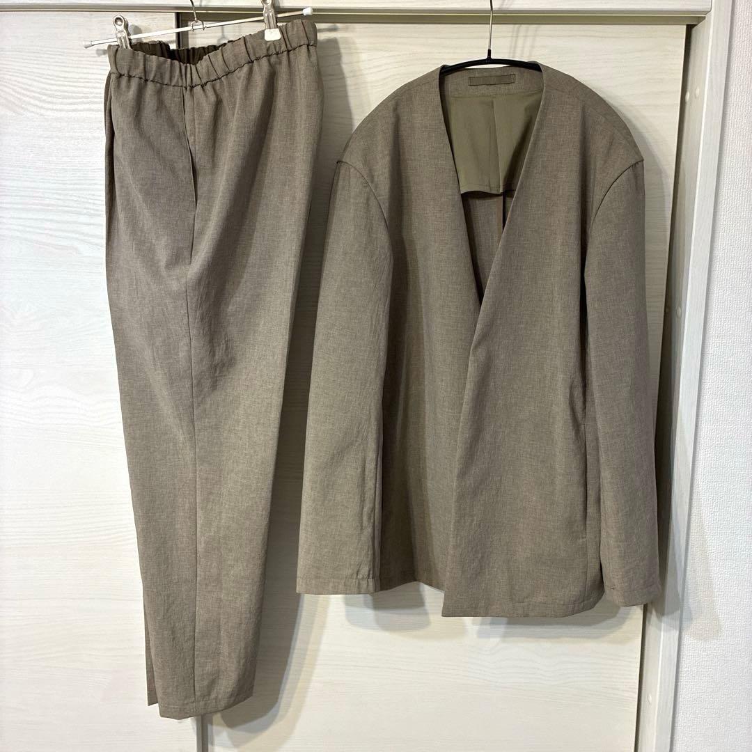 アダムエロペ ADAM ET ROPE ノーカラーセットアップ M リネン風