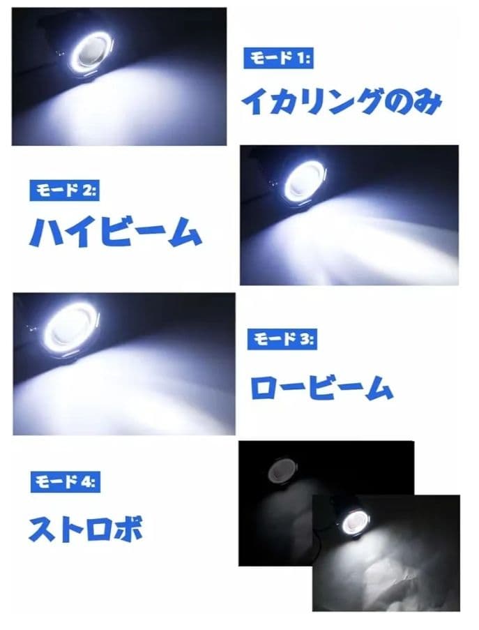 イカリング バイク フォグランプ ヘッドライト LED スイッチ 12個セット