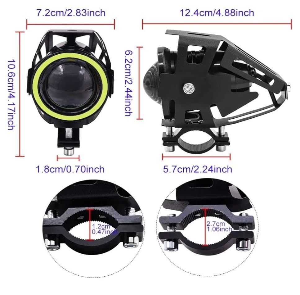 イカリング バイク フォグランプ ヘッドライト LED スイッチ 12個セット