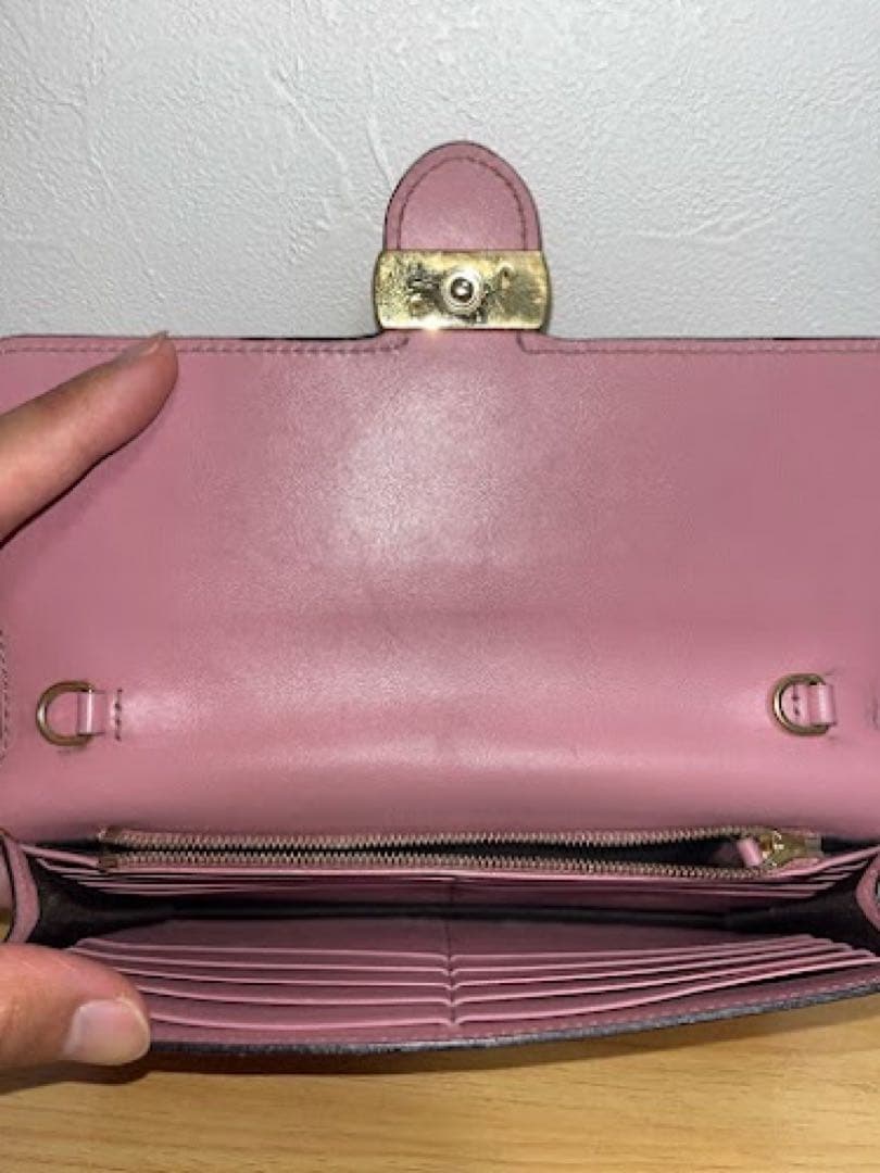 【極美品】GUCCI グッチ チェーンウォレット インターロッキングG ピンク