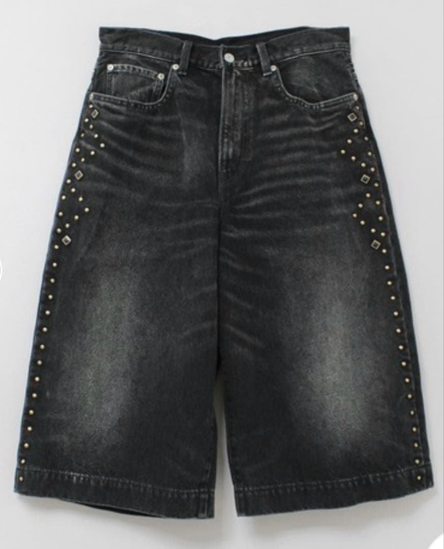 新品【RNA】スタッズラインルーズカットレングスパンツ　ブラック　Mサイズ