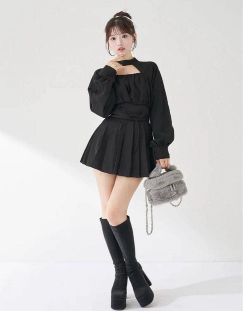 Darich ドッキングコルセットプリーツミニワンピース Freeサイズ