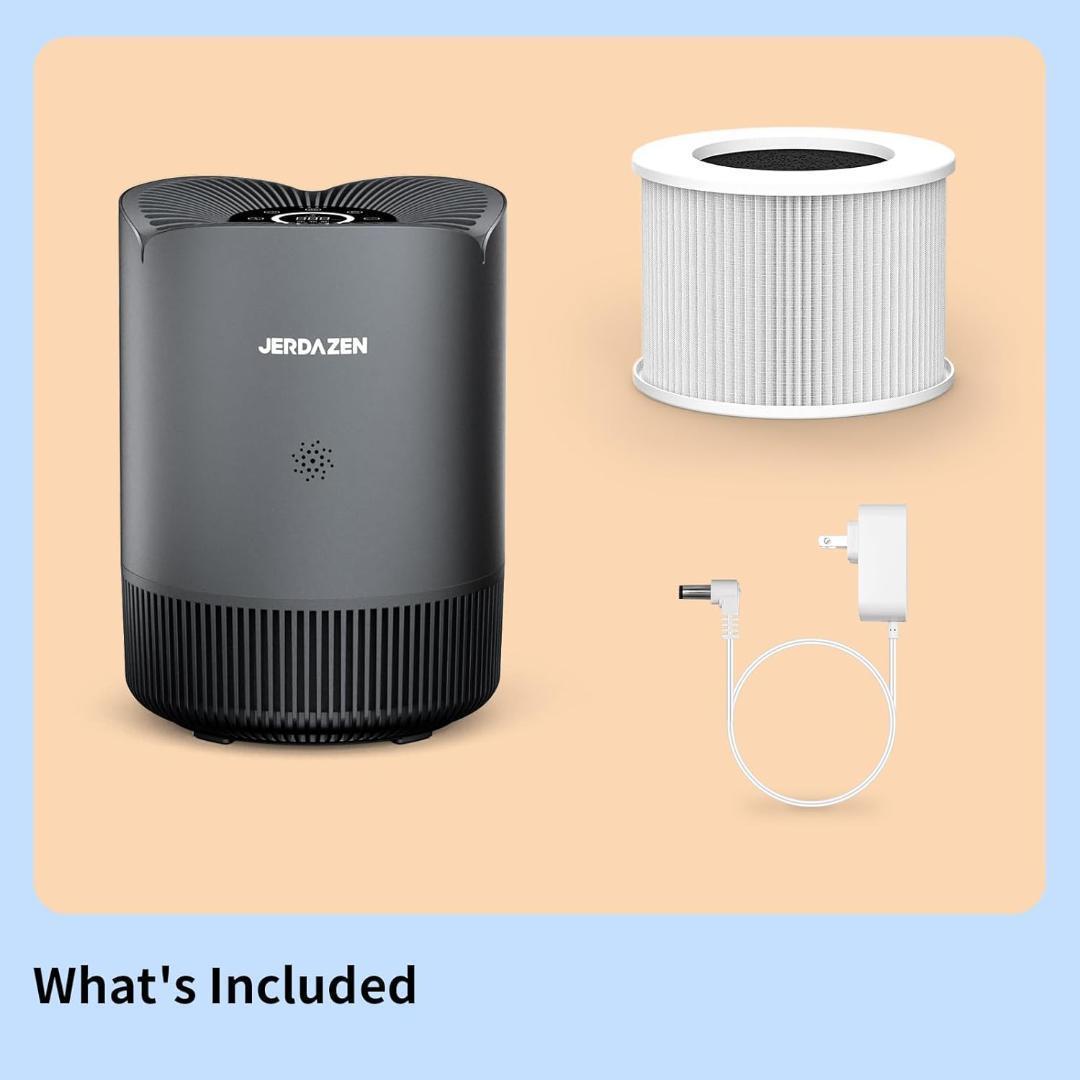 【開封・未使用】JERDAZEN 空気清浄機 グレー 小型 17畳 フィルター
