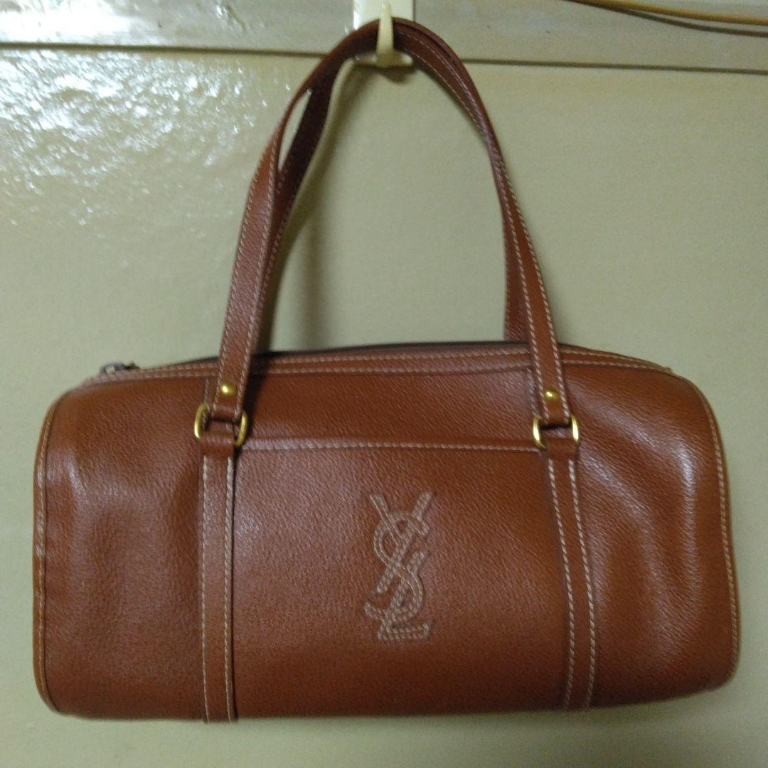 L*A様 美品！YSL ブラウンレザー ハンドバッグ！自宅保管品！