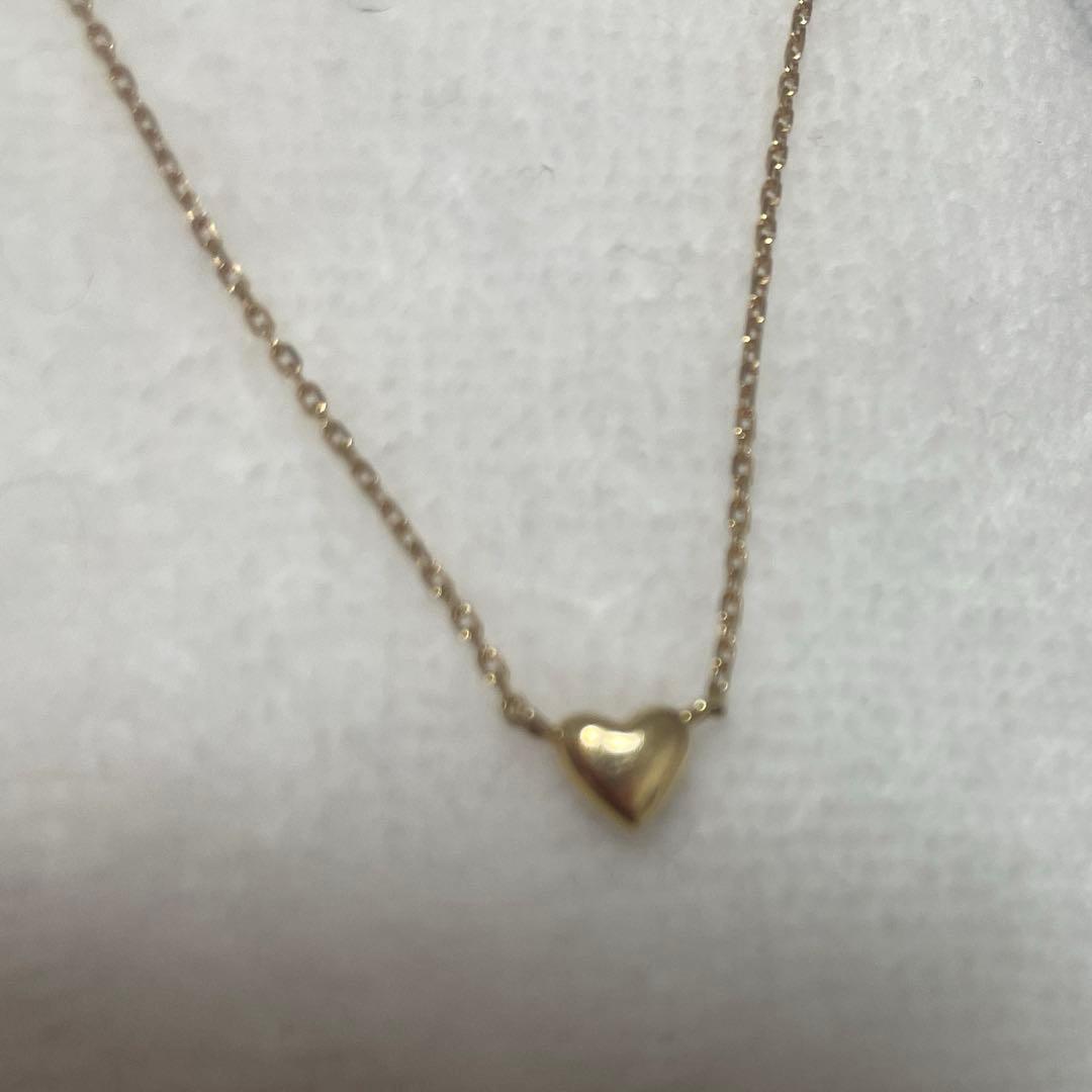 ４℃　ネックレス　ハート　ダイヤ k10 リバーシブル