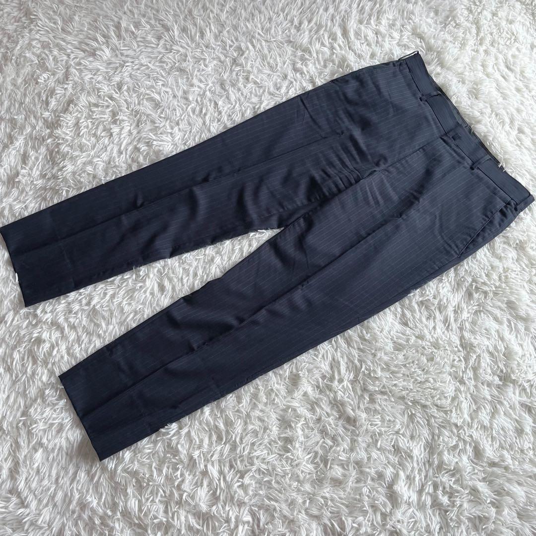 極美品✨五大陸　ピーター ジョンストン　スリーピーススーツ　ネイビー　ストライプ