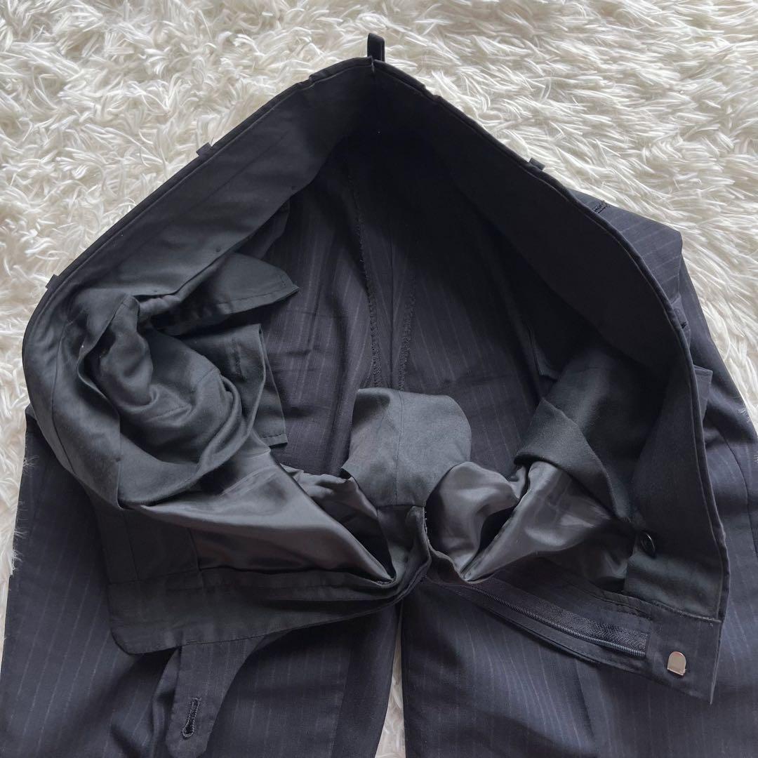 極美品✨五大陸　ピーター ジョンストン　スリーピーススーツ　ネイビー　ストライプ