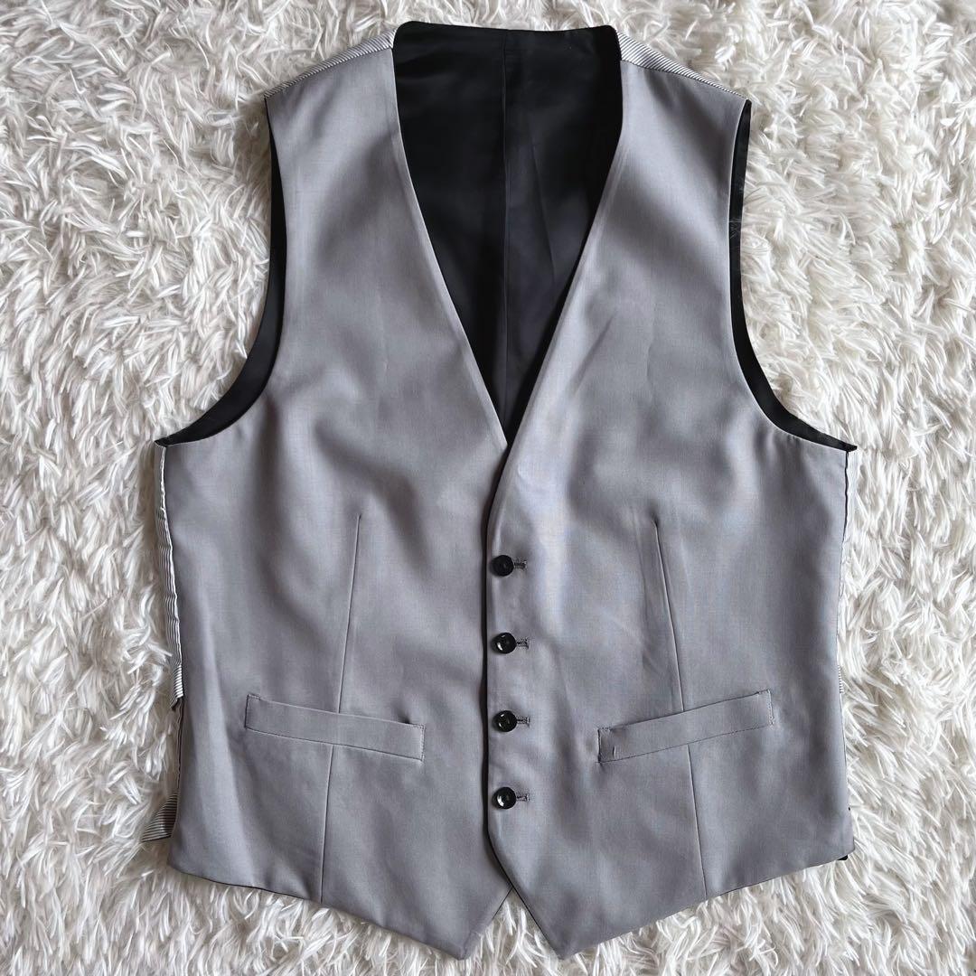 極美品✨五大陸　ピーター ジョンストン　スリーピーススーツ　ネイビー　ストライプ