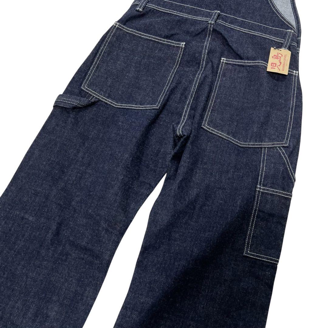 未使用タグ付 児島ジーンズ サロペット つなぎ M インディゴ 赤耳 日本製
