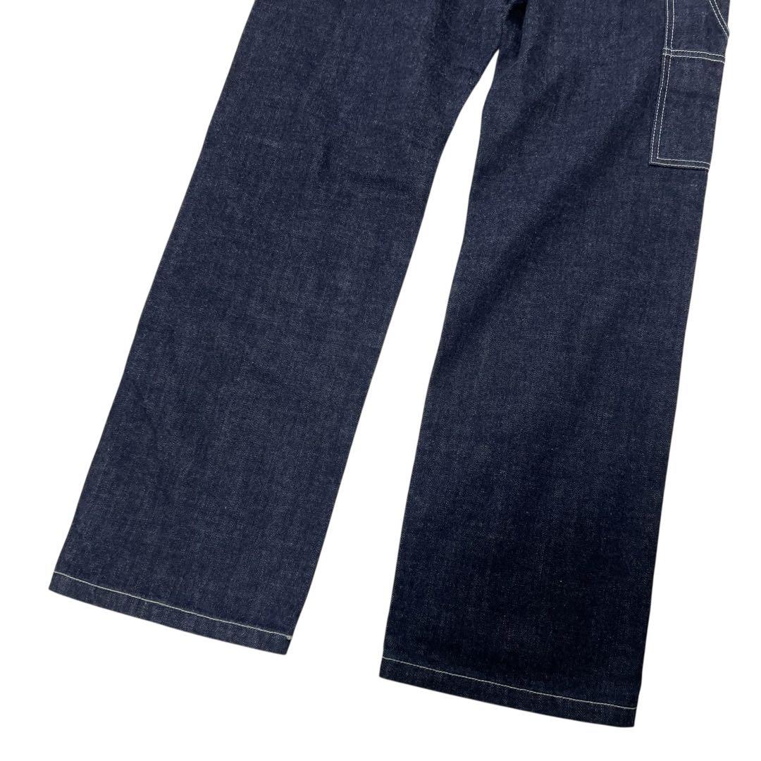 未使用タグ付 児島ジーンズ サロペット つなぎ M インディゴ 赤耳 日本製