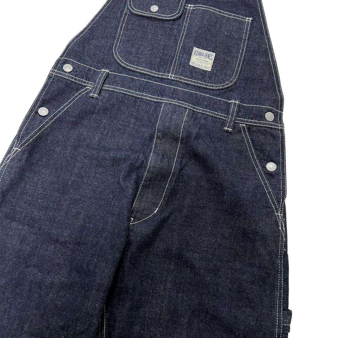 未使用タグ付 児島ジーンズ サロペット つなぎ M インディゴ 赤耳 日本製