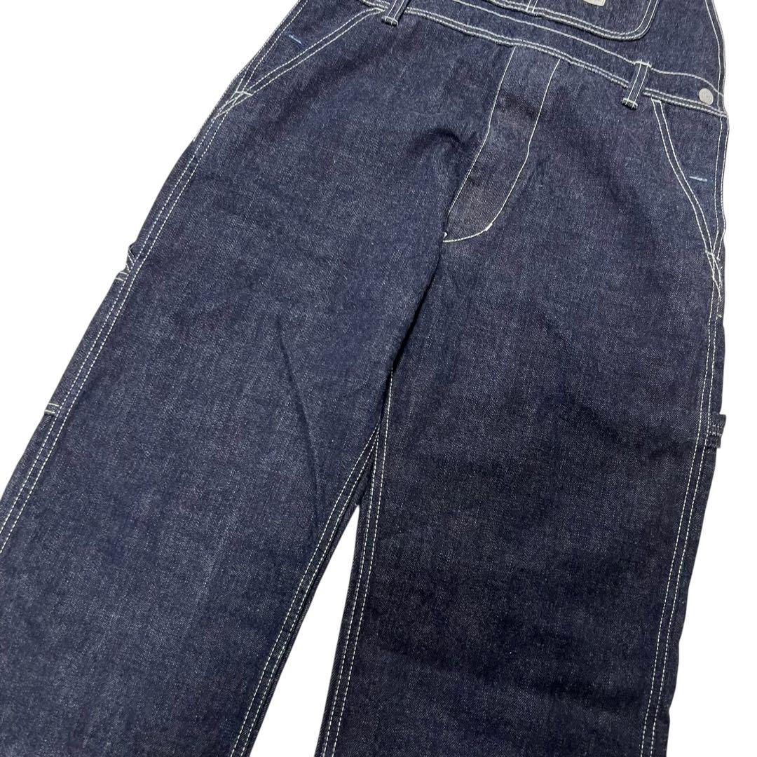 未使用タグ付 児島ジーンズ サロペット つなぎ M インディゴ 赤耳 日本製