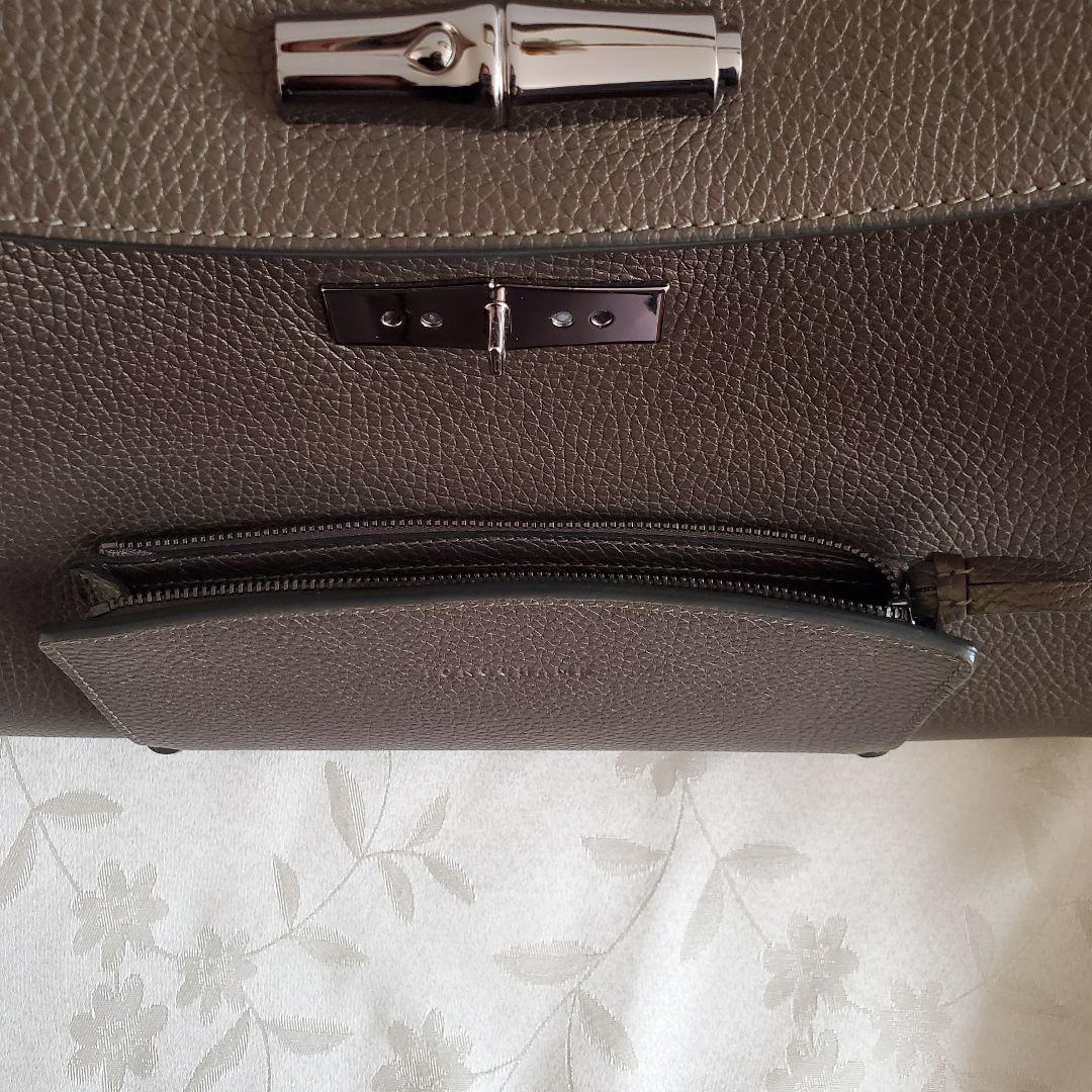 【美品】LONGCHAMP マドレーヌ　ブロンズカラーレザー ハンドバッグ