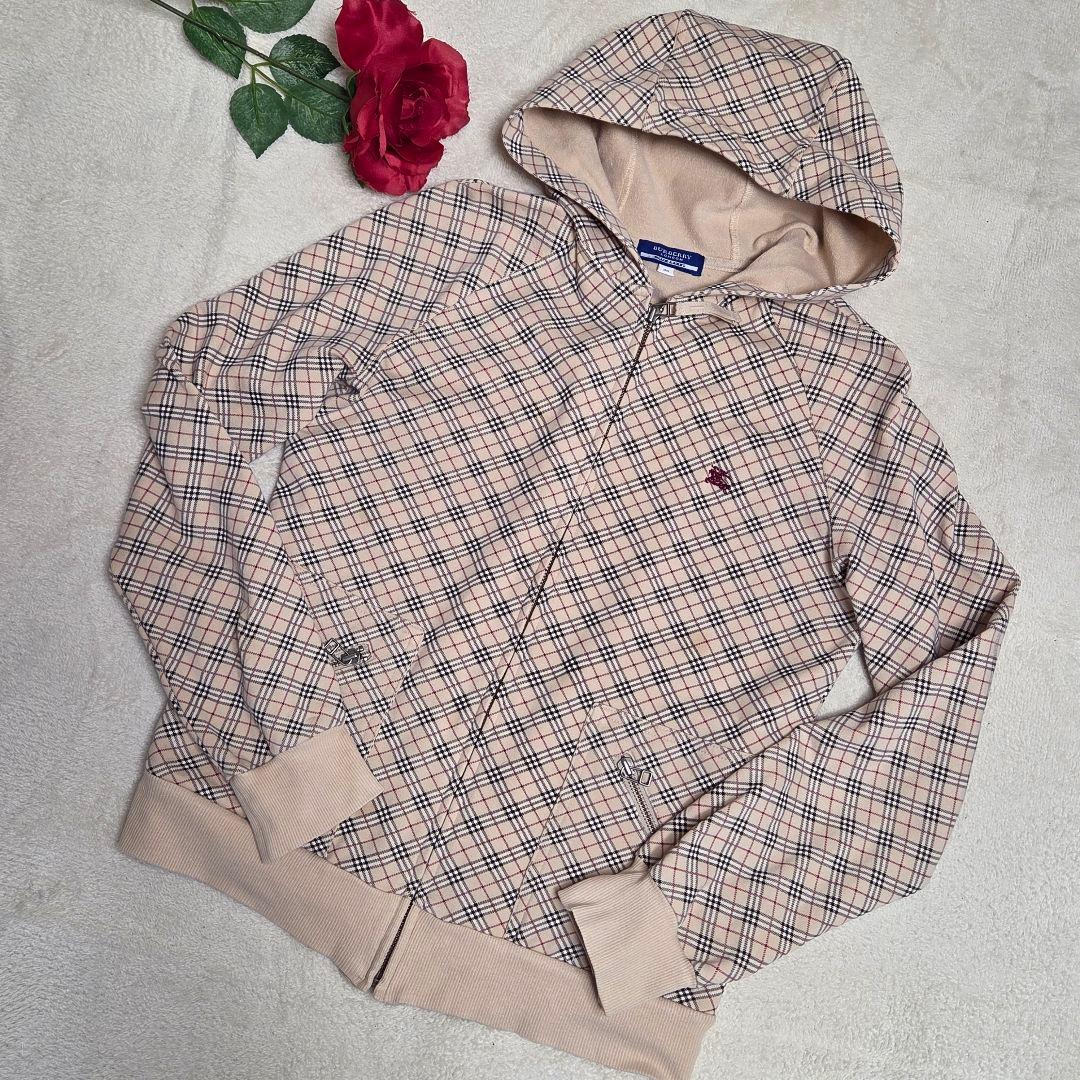 BURBERRY　BLUE LABEL ノバチェック　ジップアップパーカー　M