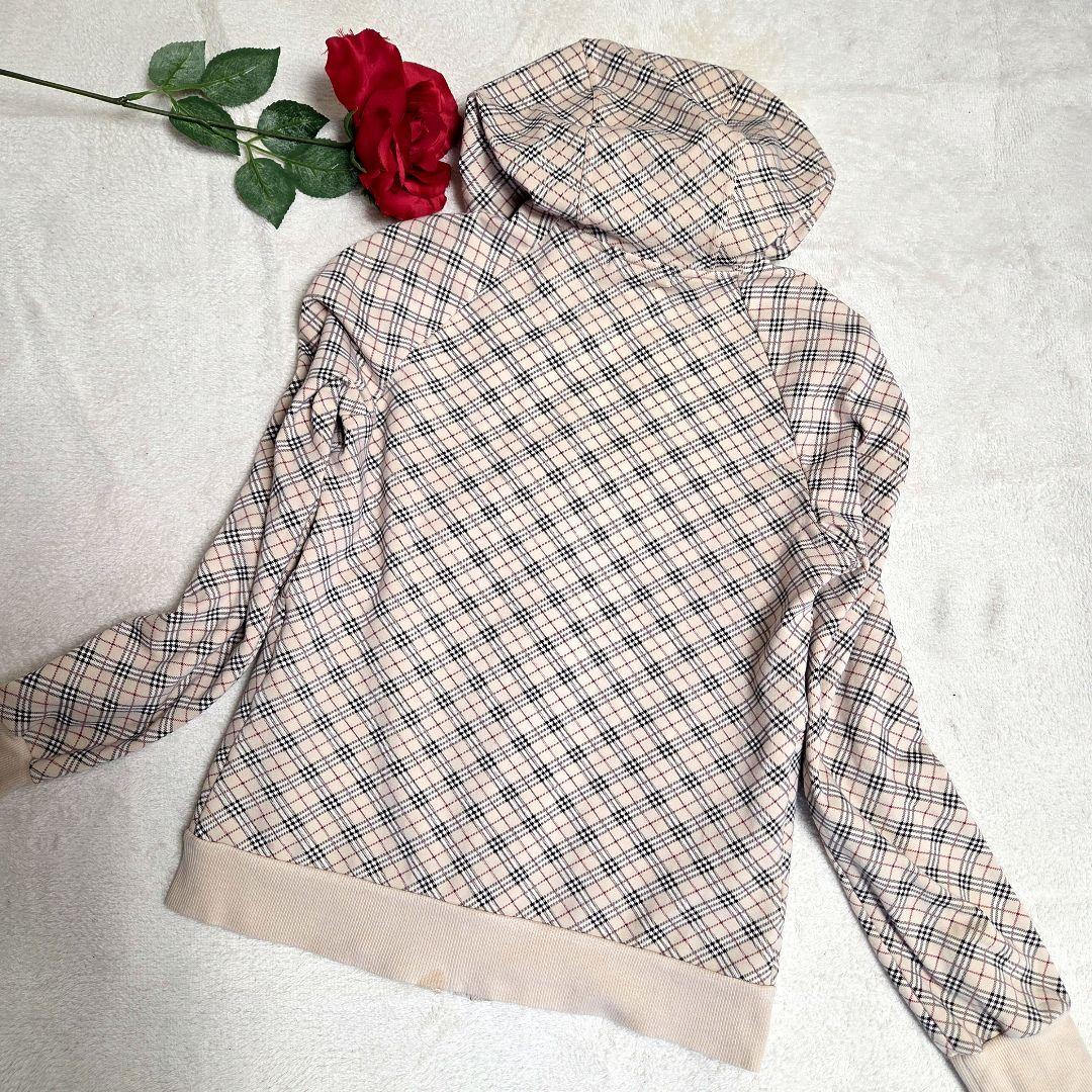 BURBERRY　BLUE LABEL ノバチェック　ジップアップパーカー　M