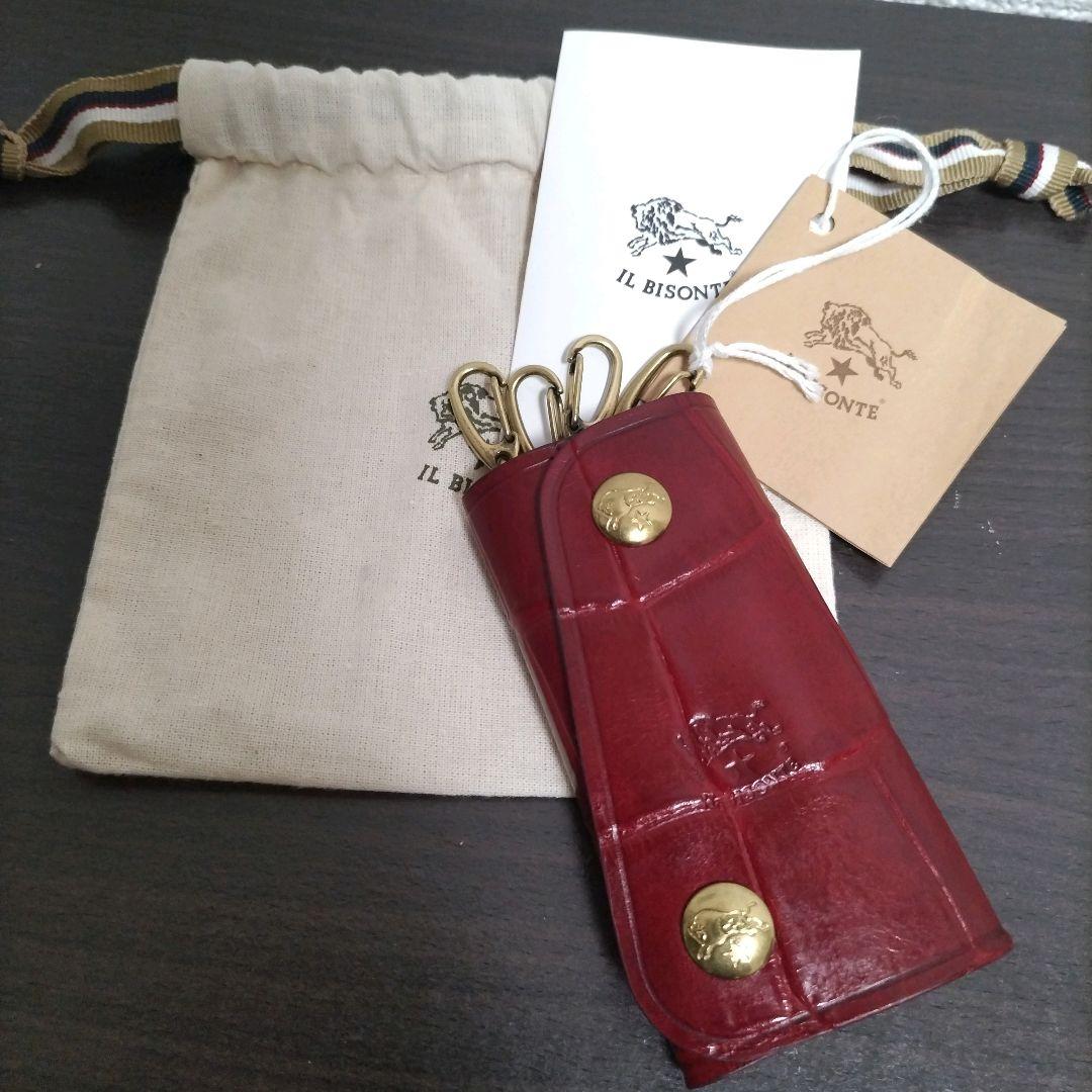 新品 イルビゾンテ 本革 キーケース スマート WEB 限定 クロコ レッド