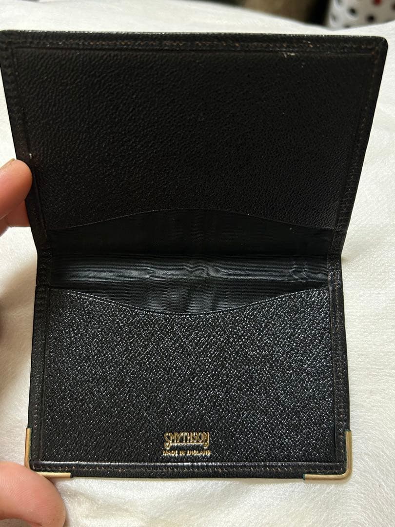 Smythson 黒 レザー 名刺入れ