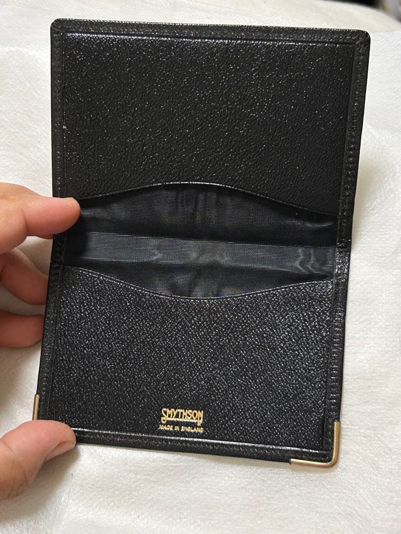 Smythson 黒 レザー 名刺入れ