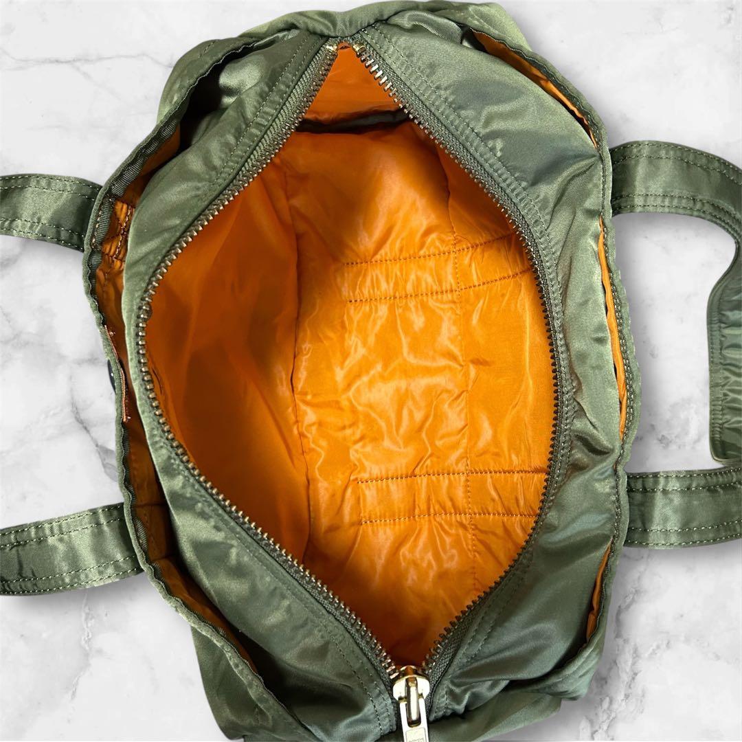 【極美品】 PORTER TANKER ミニボストンバッグ　セージグリーン L