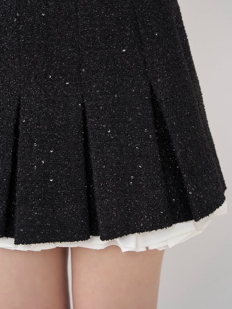 Darich ダーリッチ スパンコールツイードミニスカート