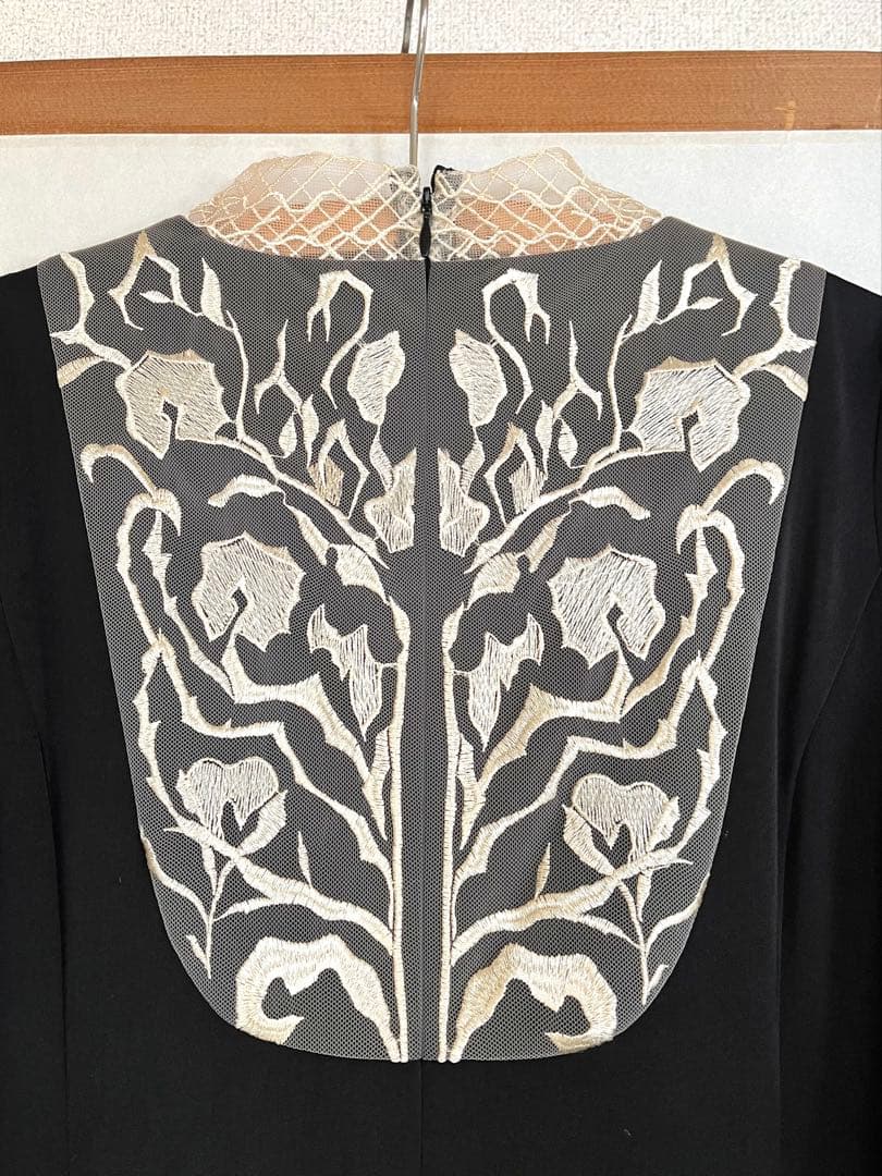 【一度のみ着用】etoll. バック刺繍 フレアドレス パーティー オケージョン