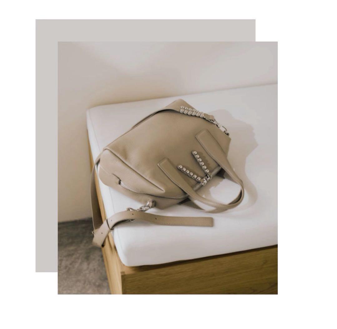 earpapillonner 《本革/ショルダー付き》スタッズボストンバッグ