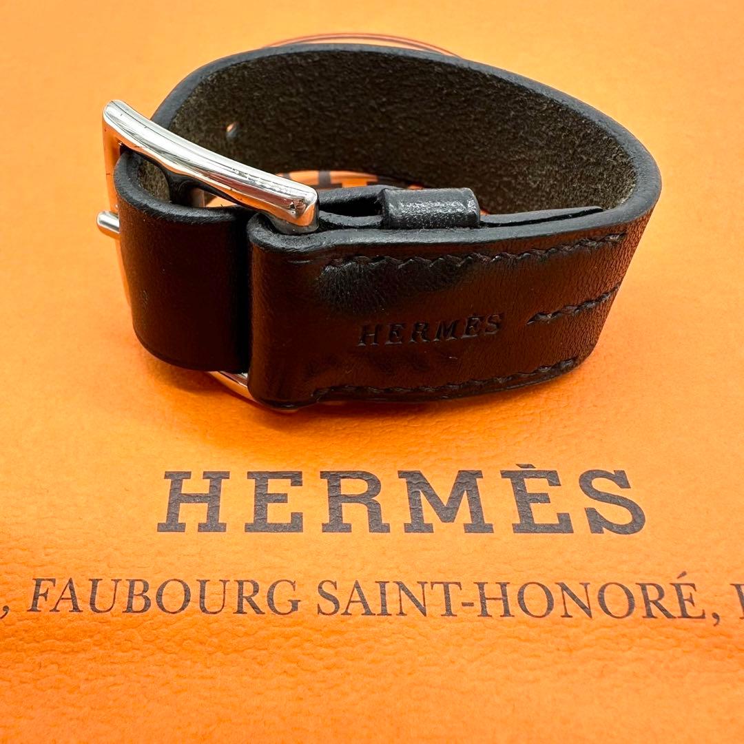 美品✨　エルメス　エトリヴィエール　レザー　ブレスレット　ブラック　ユニセックス