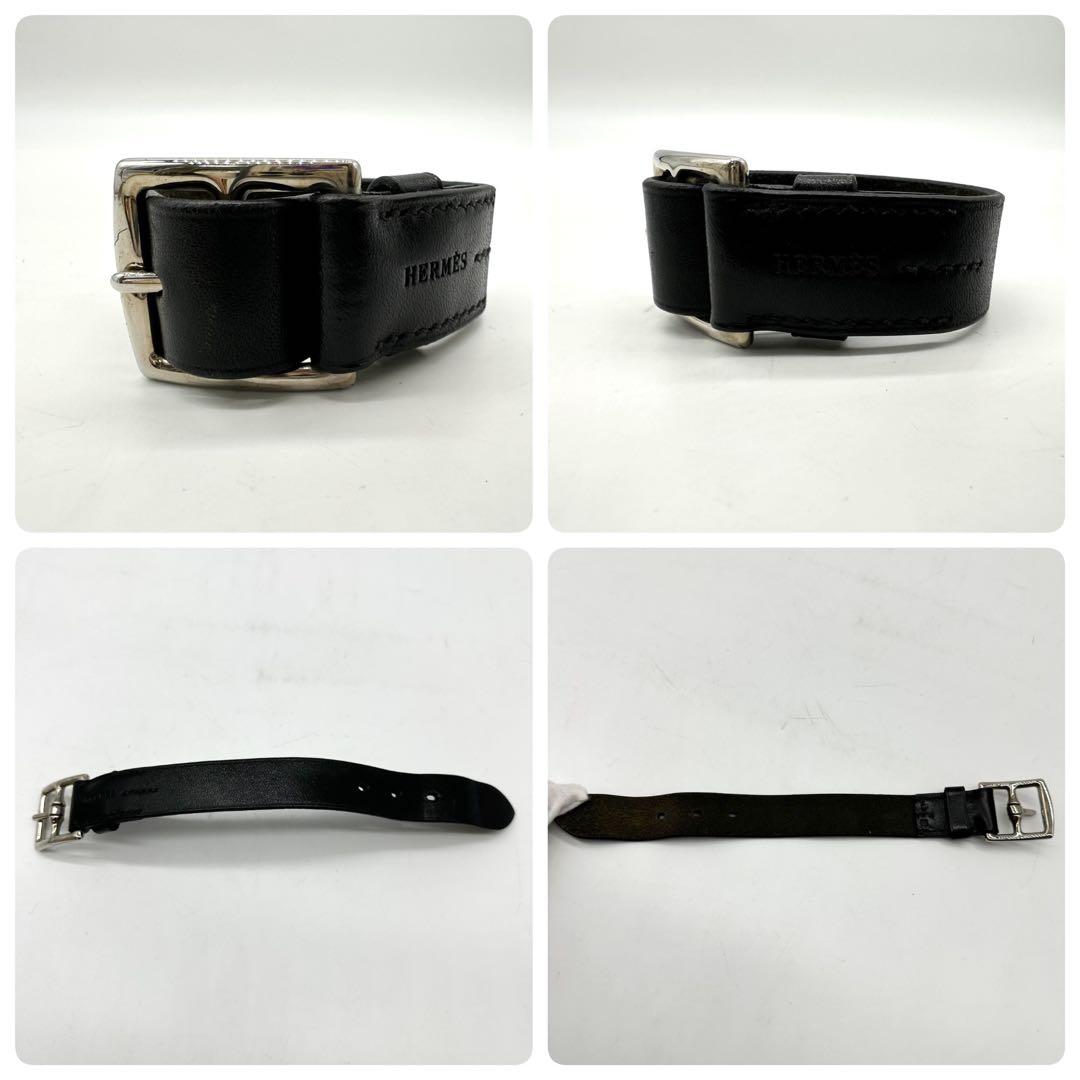 美品✨　エルメス　エトリヴィエール　レザー　ブレスレット　ブラック　ユニセックス