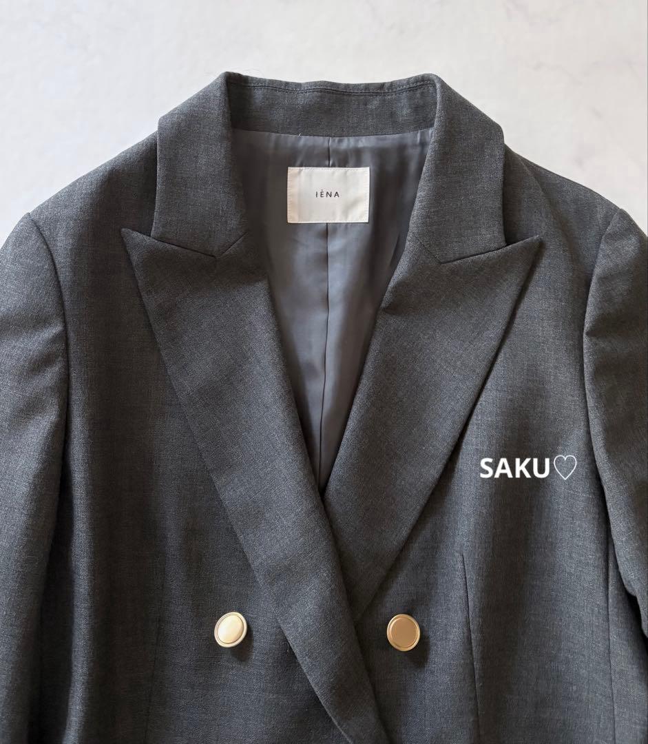 美品❣️定価31900円 IENA ウールダブルブレストジャケット 38 グレー
