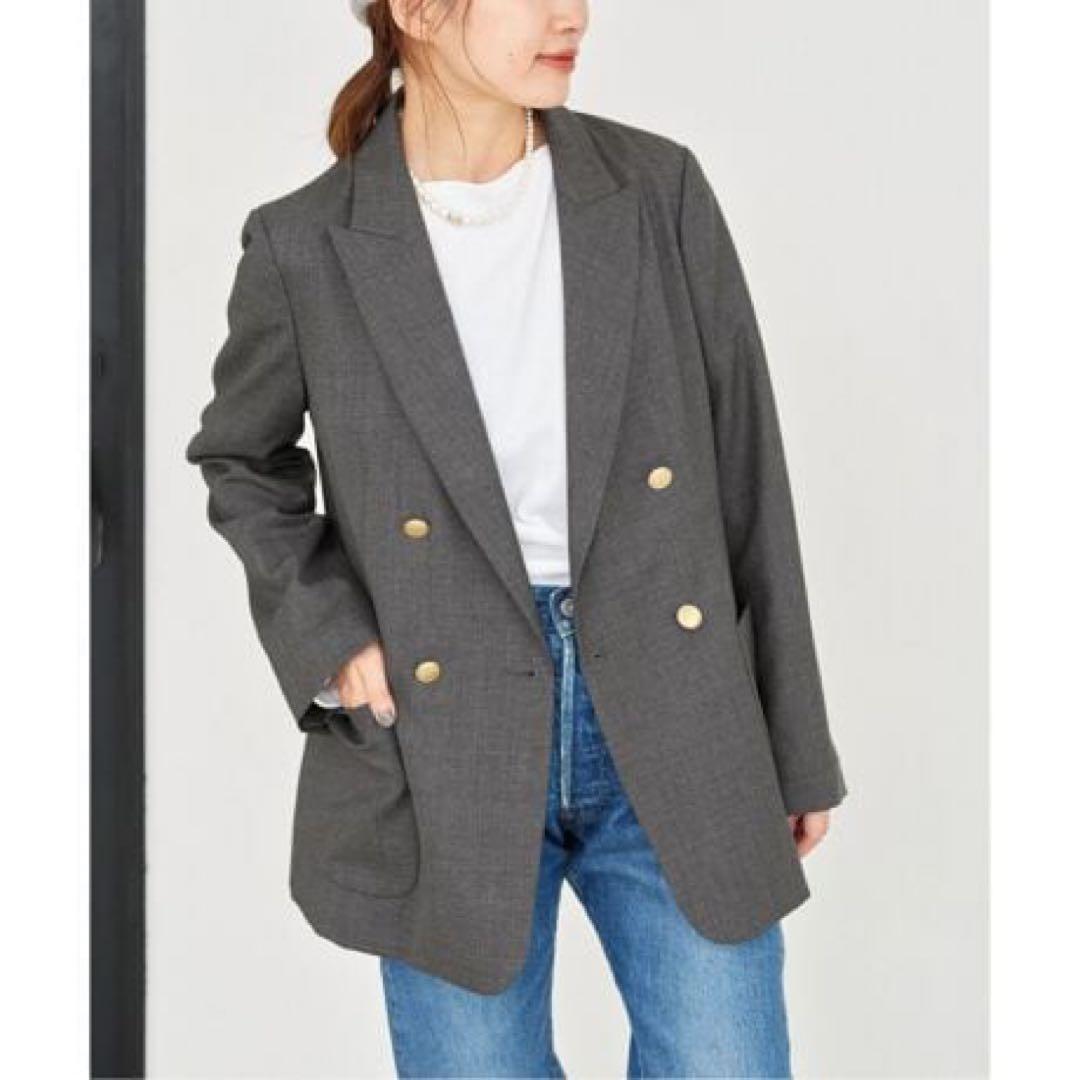 美品❣️定価31900円 IENA ウールダブルブレストジャケット 38 グレー