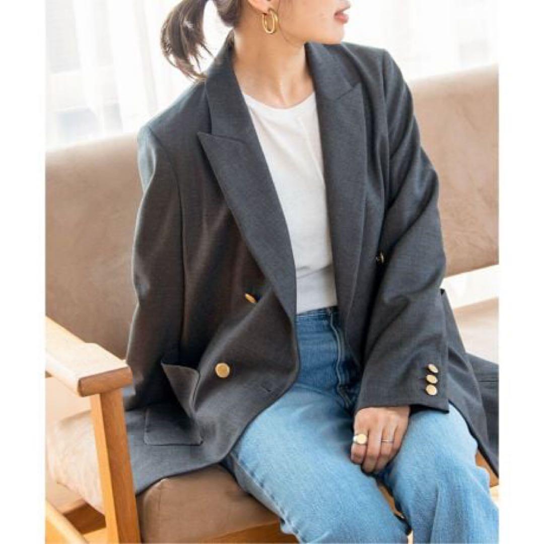 美品❣️定価31900円 IENA ウールダブルブレストジャケット 38 グレー