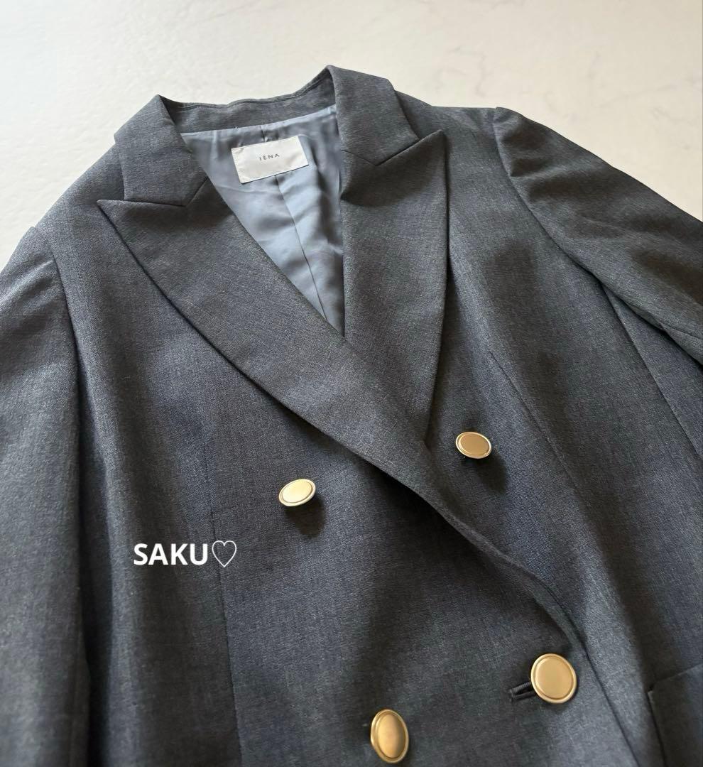 美品❣️定価31900円 IENA ウールダブルブレストジャケット 38 グレー