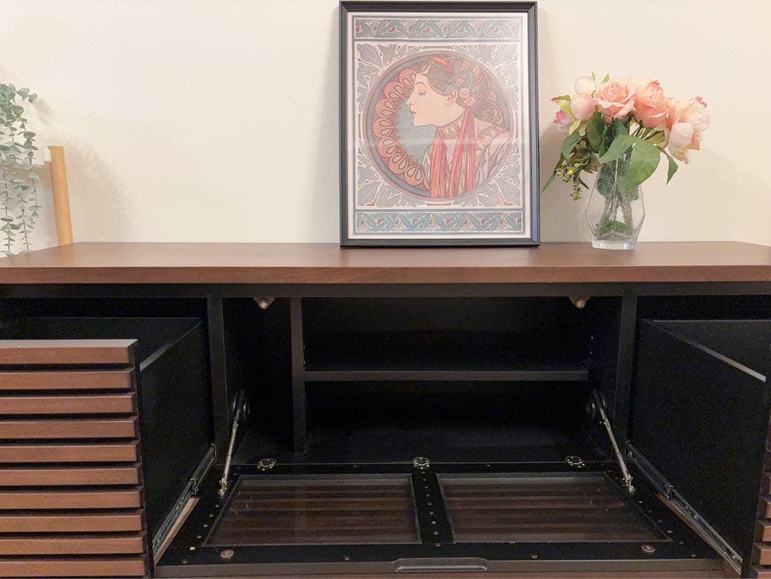 美品 ニトリ テレビボード 150cm ダークブラウン