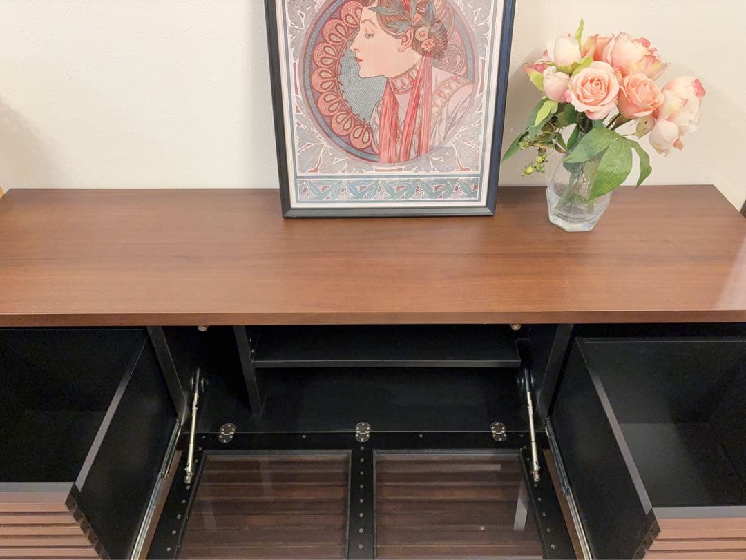 美品 ニトリ テレビボード 150cm ダークブラウン