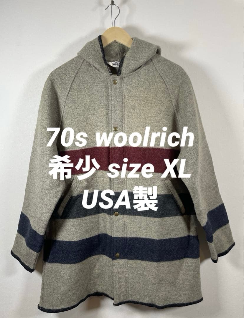 希少 70s USA製 woolrich ウールリッチ vintageコートXL