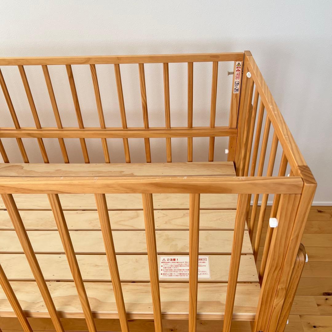 【状態良好】yamatoya ベビーベッド トールWオープンベビーベッド