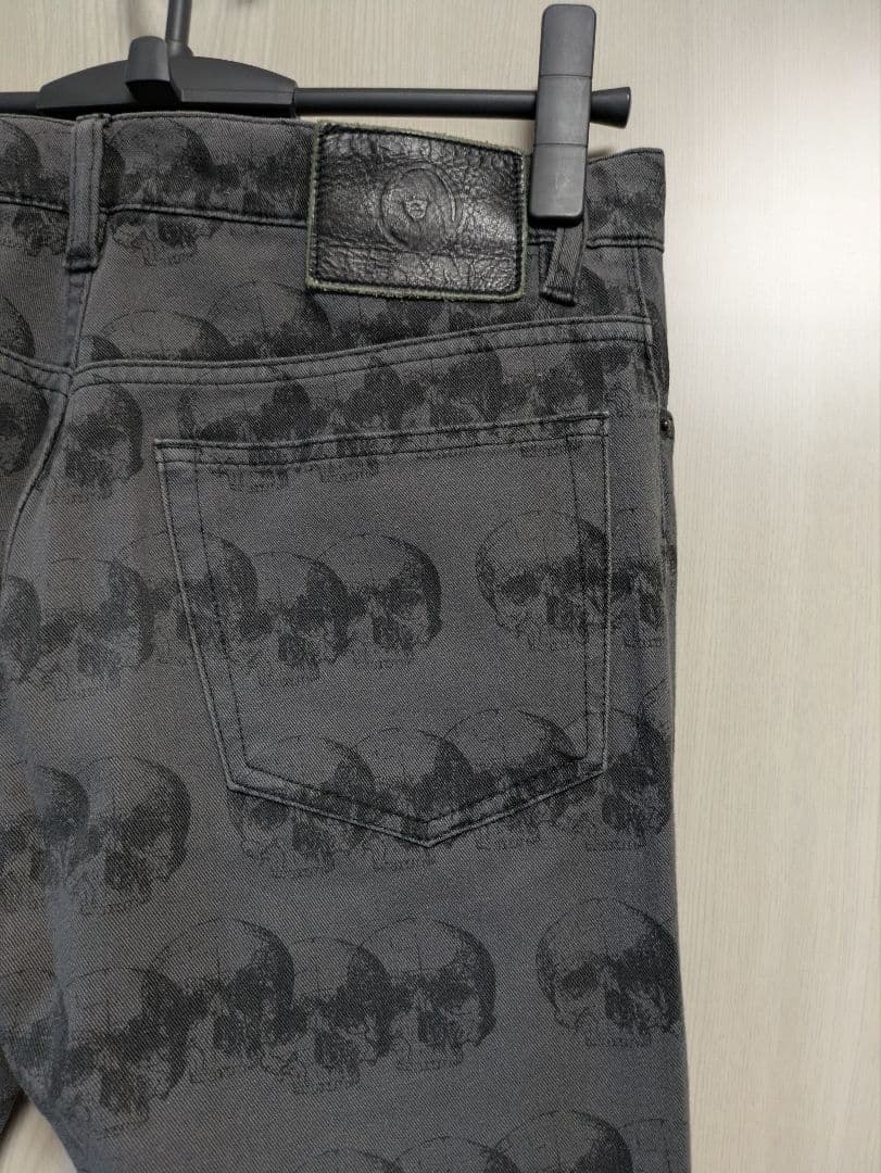 ヒステリックグラマー スカル柄ドクロ　パンツ 牛革タグM ユニセックス Y2K