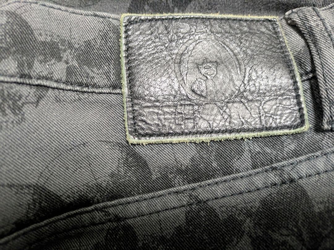 ヒステリックグラマー スカル柄ドクロ　パンツ 牛革タグM ユニセックス Y2K