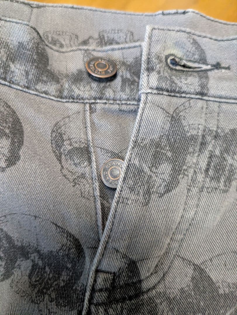 ヒステリックグラマー スカル柄ドクロ　パンツ 牛革タグM ユニセックス Y2K