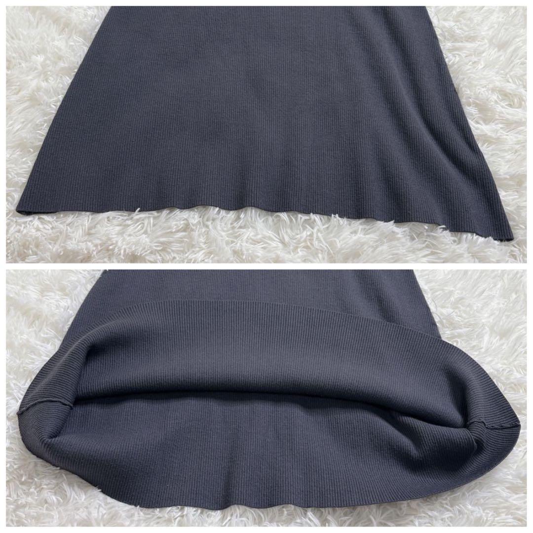 CORCOVADO フリル リブニット ワンピース Aライン グレー S