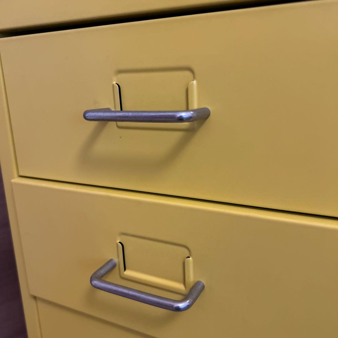 し*い様 IKEA HELMER ヘルメル イエロー金属製6段チェスト