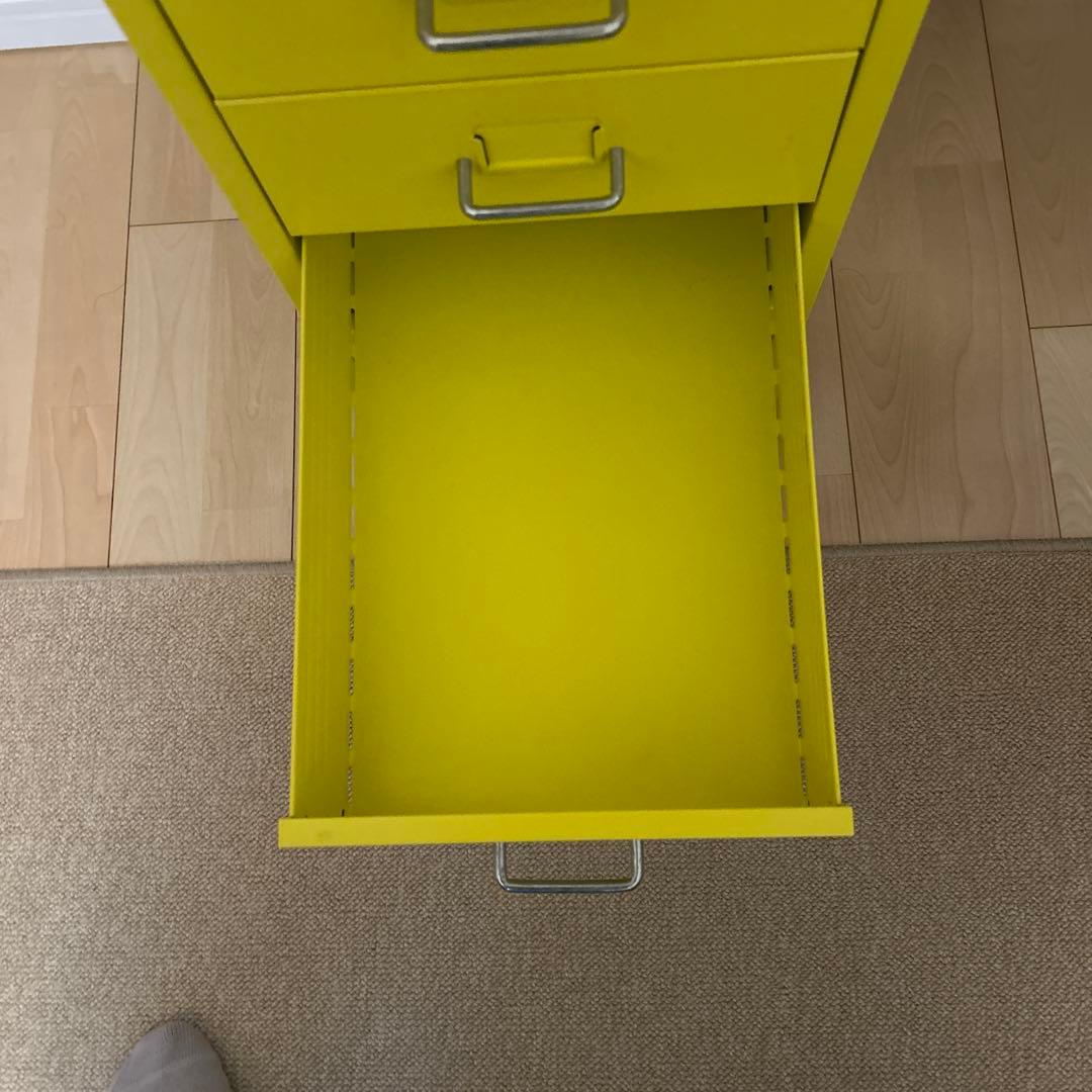 し*い様 IKEA HELMER ヘルメル イエロー金属製6段チェスト