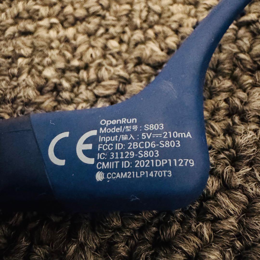 【美品】SHOKZ OPENRUN 骨伝導イヤホン S803 ブルー