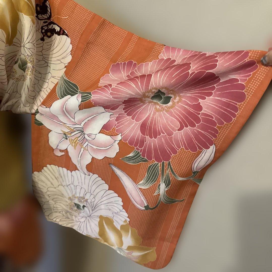 撫松庵　浴衣　帯、帯締めセット　セオアルファ　サーモスピンク　華と蝶