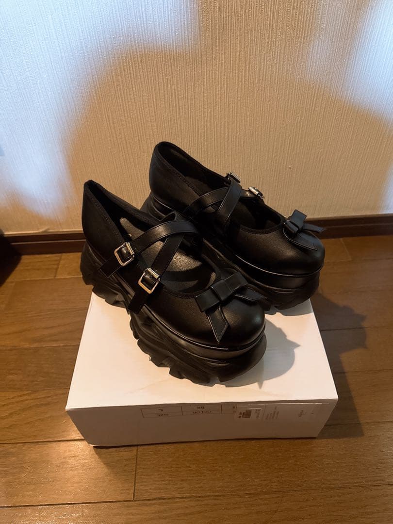 evelyn 厚底リボンローファー ブラウン Lサイズ